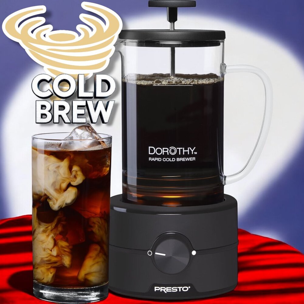 Presto Dorothy Rapid Cold Brew Coffee Maker 15-Min Tornado Spin Fast Brewer 22oz - Picture 8 of 8